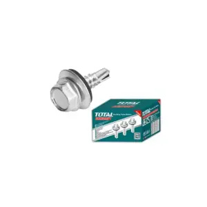 Total Tools Total Self Drilling Hex Screw with Rubber Washer, Zinc Plated 14x1" (6.3x25mm) 300pcs THWHD1411