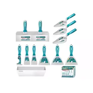 Total Tools Total 12pcs Trowel & Putty Set, Construction Tools Set, Stainless Steel THKBPS1206