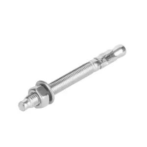 Total Tools Total Galvanized Wedge Anchor 1/2"x5" Carbon Steel, Zinc Plated Finish THWWA2151 (Pack of 40pcs)