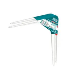 Total Tools Total Shelf Bracket 2pcs Set 6x8" with 6 Attachment Points, 12 Mounting Screws, White TSB10608