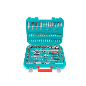Total Tools Total Socket Set 1/4" & 1/2" with Three Colour Soft Handle, Chromed Plated, Heat Treated THT421942 (Pack of 94pcs)