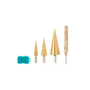 Total Tools Total Step Drill Bit Set with Automatic Center Punch TACSD2041 (Pack of 4pcs)