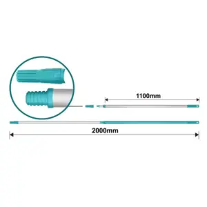 Total Tools Total Telescopic Rod Aluminium 200cm with Screw Connection Function THTEP0205