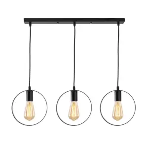 Tronic Estia Ceiling Light 3xE27 Black Modern Indoor Lighting PL 1173-03-BK