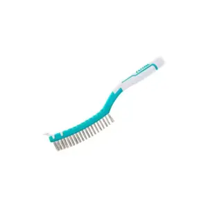 Total Tools Total Steel Wire Brush 340mm with a Shovel Knife, Plastic Handle, 3 Rows TAC38051
