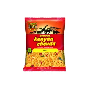 Tropical Heat Kenyan Chevda Hot 340g, High Quality, Super Taste, Perfect Balance of Crunch and Robust Flavour (Pack of 6)