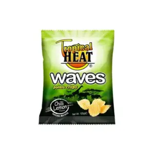 Tropical Heat Waves Crisps Chilli Lemon 125g, High Quality, Super Taste, Perfect Balance of Crunch and Robust Flavour (Pack of 12)