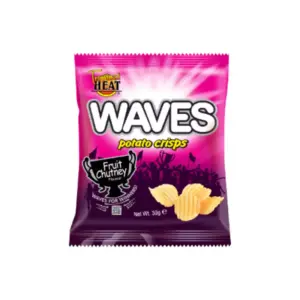 Tropical Heat Waves Crisps Fruit Chutney 30g, High Quality, Super Taste, Perfect Balance of Crunch and Robust Flavour (Pack of 36)