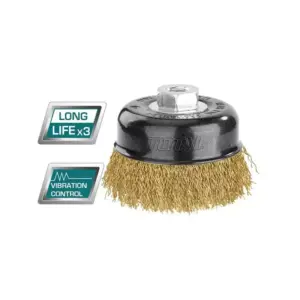 Total Tools Total Wire Cup Brush with Nut 100mm Soft Golden TAC31045