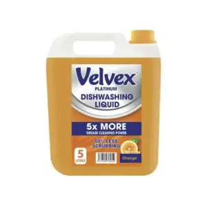 Velvex Dishwashing Liquid, Orange, 5L
