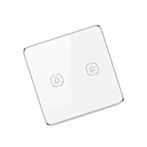 Tuya Smartlife ZigBee Touch Switch, Silver Frame, 2 Gang