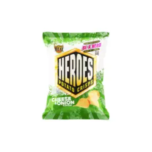 Tropical Heat Heroes Cheese & Onion 110g, High Quality, Super Taste, Perfect Balance of Crunch and Robust Flavour (Pack of 12)