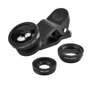Faith 3-in-1 Universal Clip-On Camera Lens Kit for Smartphone: Wide Angle, Macro, Fisheye