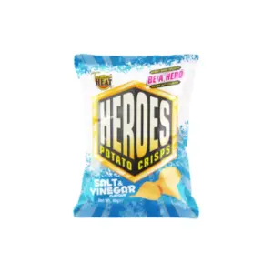 Tropical Heat Heroes Salt & Vinegar 40g, High Quality, Super Taste, Perfect Balance of Crunch and Robust Flavour (Pack of 36)