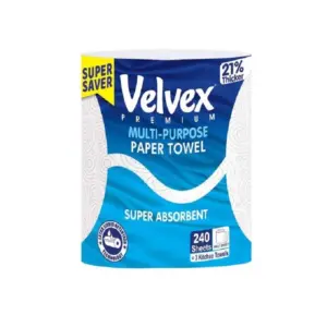 Velvex Premium Multi Purpose Paper Towel Rolls Pack of 6