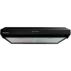 Westpoint Hood Cooker 60cm, 3-Speed Extraction, LED Lighting, Black Glass Finish WEQ-6517.PMN