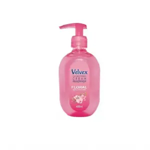 Velvex Handwash, Cream Floral Collection, Pump Bottle, 400ml, Pack of 6 Pcs