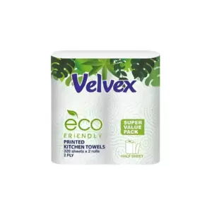 Velvex Kitchen Towels, Eco-Friendly, Twin Pack, Pack of 24 Pcs