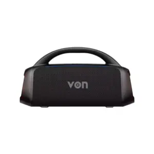 Von Bluetooth Portable Speaker, 70W RMS, IPX5 Splashproof, Lightshow, Mic Input, Carry Handle, VPS70X5LEK