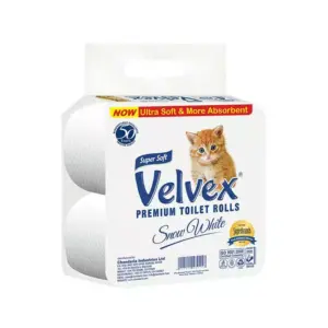 Velvex Premium Toilet Tissue Rolls Pack of 4