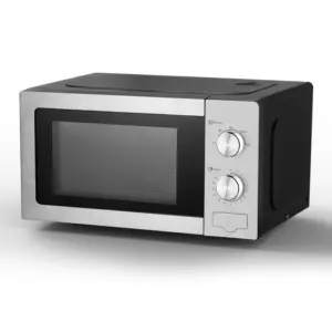 Venus Microwave Oven, 700W, 20L Capacity, Chrome Finish Dial Knobs, Multiple Cooking Functions, 35 Mins. Cook Timer, Digital Control Panel, Sleek Silver Design VMO-20SS