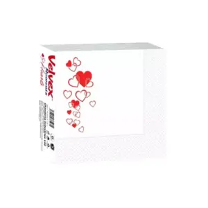Velvex Moments Hearts Serviettes 30.5 X 30.5cm Pack of 12