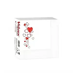 Velvex Moments Hearts Serviettes, Elegant & Absorbent, 30.5cm x 30.5cm