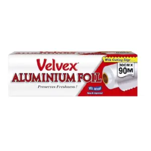 Velvex Aluminium Catering Foil 30cm x 90m Single Roll