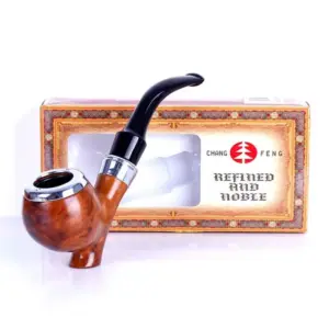 Faith Wooden Tobacco Smoking Pipe – Classic Design with Metal Cooling Filter for Smooth, Relaxed Smoking Experience