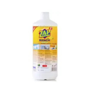 Zap Bleach for Laundry, Bathroom Fixtures, Kitchen & Floor Tiles Lemon 1L (Pack of 12Pcs)