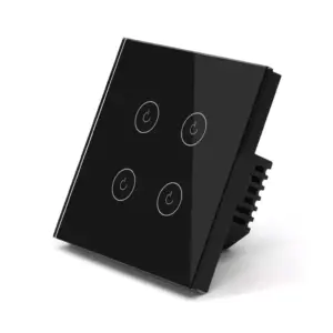Tuya Smartlife WiFi Touch Switch, 4 Gang, Black
