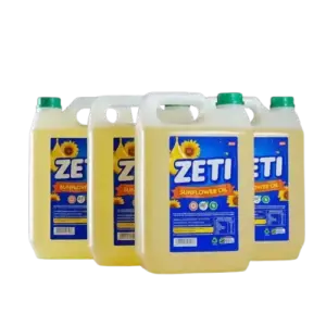 Zeti Sunflower Oil 5L Jerry Can Double Refined & Fortified With Vitamin A, D & E, Edible Sunflower Oil (EX-E) Pack of 4