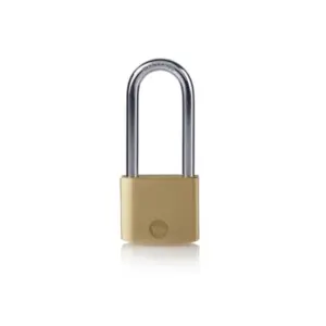 Yale Padlock 50mm Boron with Long Shackle Brass Polished