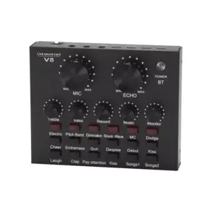 Faith V8 Sound Card Audio Set Interface External Usb Live Microphone Sound Card Bluetooth Function for Computer Pc Mobile Phone Sing