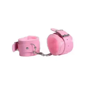 Faith Wrist Adjustable PU Leather Handcuffs Soft Wrist Cuffs For Sex Play 2pcs (Pink)