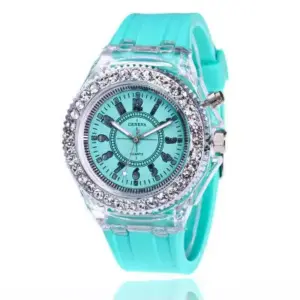 Faith Wrist Watch with Analog Quartz Movement and Colorful LED Lights Water Resistance For Kids