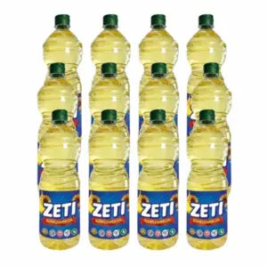 Zeti Sunflower Oil 1L Pet Bottle Double Refined & Fortified With Vitamin A, D & E, Edible Sunflower Oil (EX-E) Pack of 12