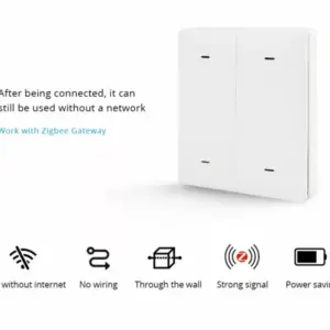 Tuya Smartlife Zigbee 4 Button Push Switch Wireless Wall Rocker Switch White