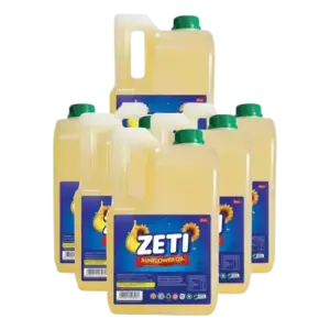 Zeti Sunflower Oil 3L Jerry Can Double Refined & Fortified With Vitamin A, D & E, Edible Sunflower Oil (EX-E) Pack of 6