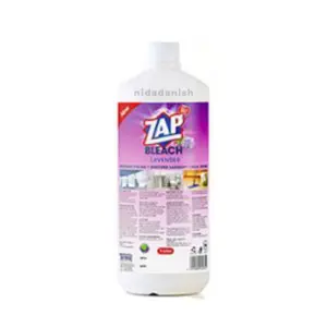 Zap Bleach for Laundry, Bathroom Fixtures, Kitchen & Floor Tiles Lavender 1L (Pack of 12Pcs)