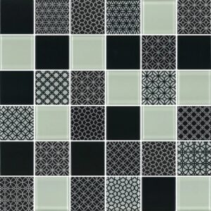 Imex Crossline White Glass Mosaic - 300 x 300mm