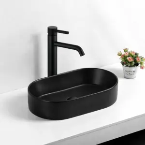 CTM South Africa Tamara Black Oval Ceramic Counter Top Basin