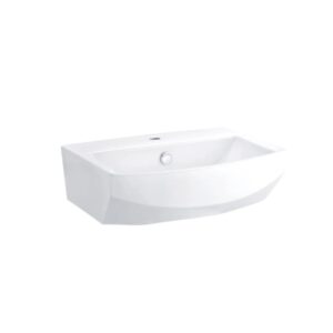 COTTO Tetragon White Wall Mounted Basin - 550 x 470 x 193mm