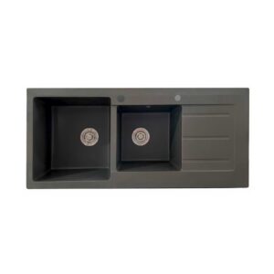 Newmatic Double Q116G Ultra Deep Bowl Kitchen Sink (Grey)