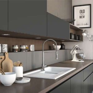 K/Sink 1+½ Bowls with Drain Brasil White Sanitana