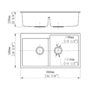 Newmatic Double Q86 Ultra Deep Bowl Kitchen Sink