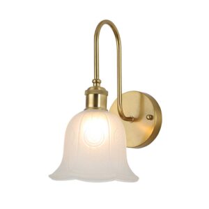 Tronic Decorative Frosted Bell Wall Light with Gold Arm