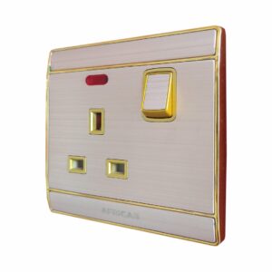 Africab Gw Series Switches & Socket 13A Switched Socket+ Neon Gw8713Sl