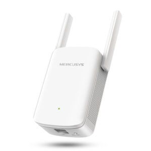 AX1500 Wi-Fi Range Extender
SPEED: 300 Mbps at 2.4 GHz + 1201 Mbps at 5 GHz
SPEC: 2× Fixed External Antennas, 1 × Gigabit Port, Wall Plugged, 1024 QAM, OFDMA
FEATURE: MERCUSYS APP, WPS/Reset Button, Signal Indicator, Range Extender/Access Point mode, Adaptive Path Selection, Access Control, Beamforming, MU-MIMO, Power Schedule, LED Control, Works with Any Router, EasyMesh, 2 Year Warranty