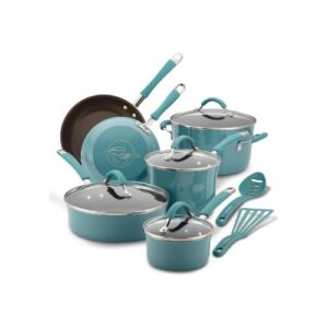 Newmatic Ceramic Non-Stick 12-Piece Cookware (Turquoise)
